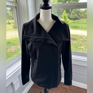Blank NYC - Womens Moto STYLE Jacket Black Zipper Cotton Asymmetrical Size L